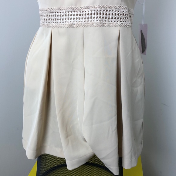 Forever21 Beige Halter Open Back Mini Romper Size S - Picture 3 of 12